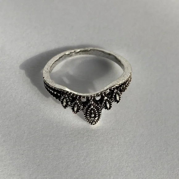 Silver gypsy boho classic ring  size 5 - Picture 4 of 4